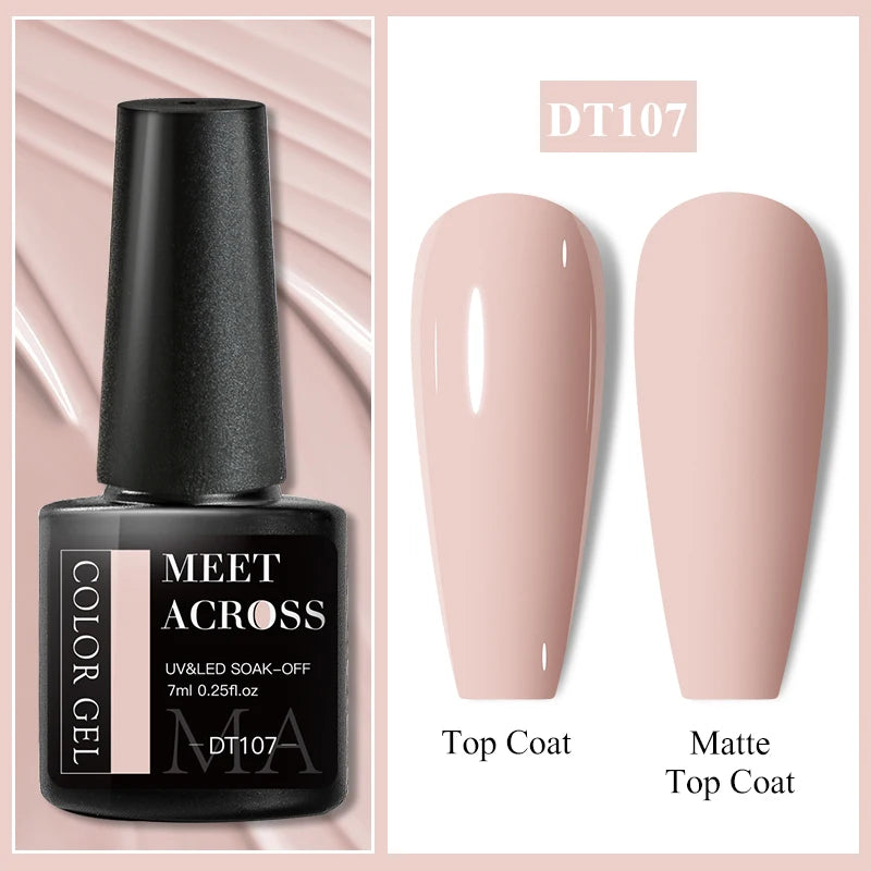 MEET ACROSS Wine Red Gel Nail Polish - 7ml Long-Lasting French Manicure