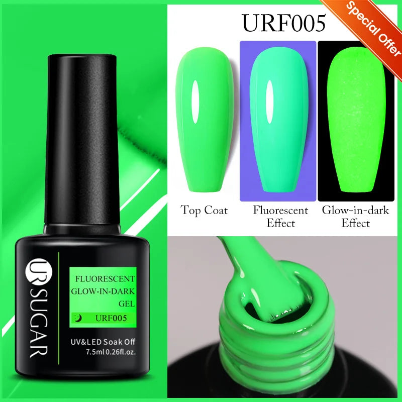 UR SUGAR Reflective Glitter Gel Polish - 7.5ml Pink Sequins Nail Art
