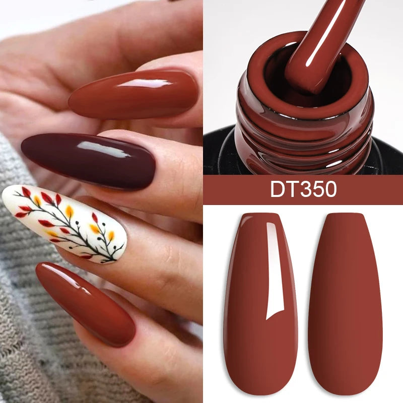 MEET ACROSS Wine Red Gel Nail Polish - 7ml Long-Lasting French Manicure