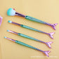 Mermaid Gradient Makeup Brush Set - 4 Piece Professional Cosmetic Kit