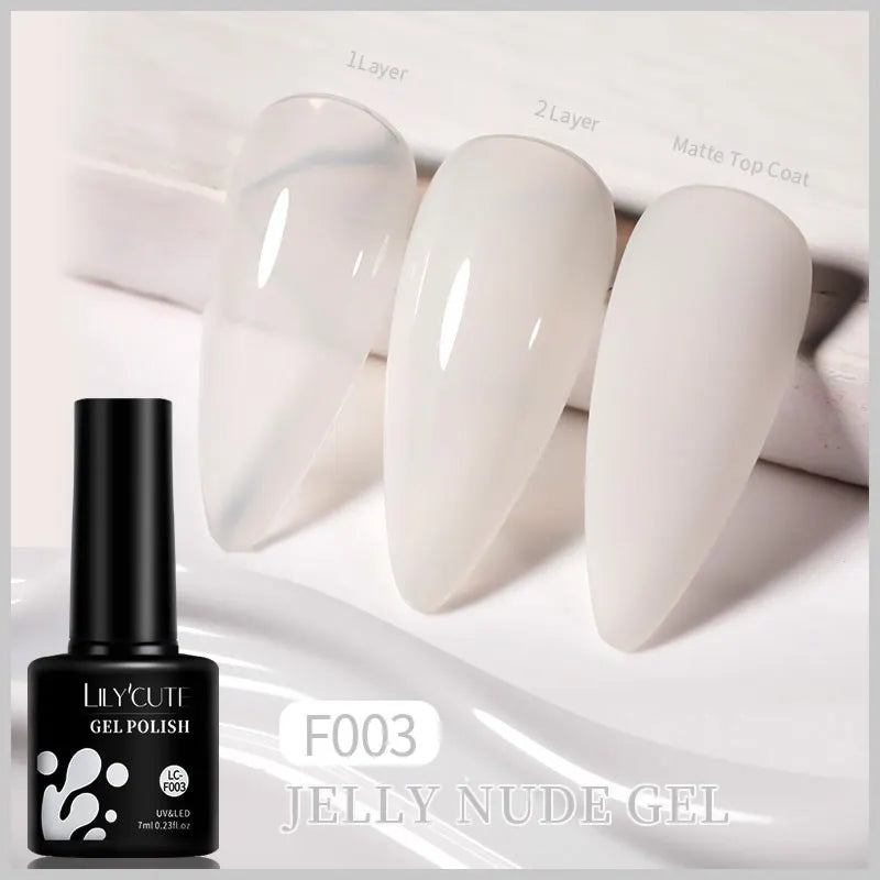 LILYCUTE 7ML Jelly Amber Gel Nail Polish Nail Art Dark Bloom Leopard