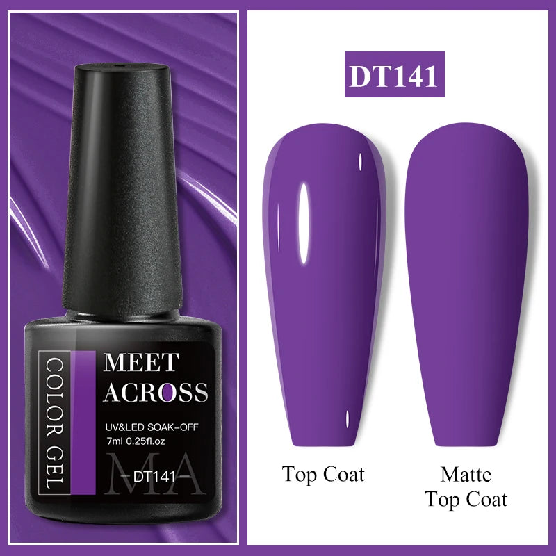 MEET ACROSS Wine Red Gel Nail Polish - 7ml Long-Lasting French Manicure