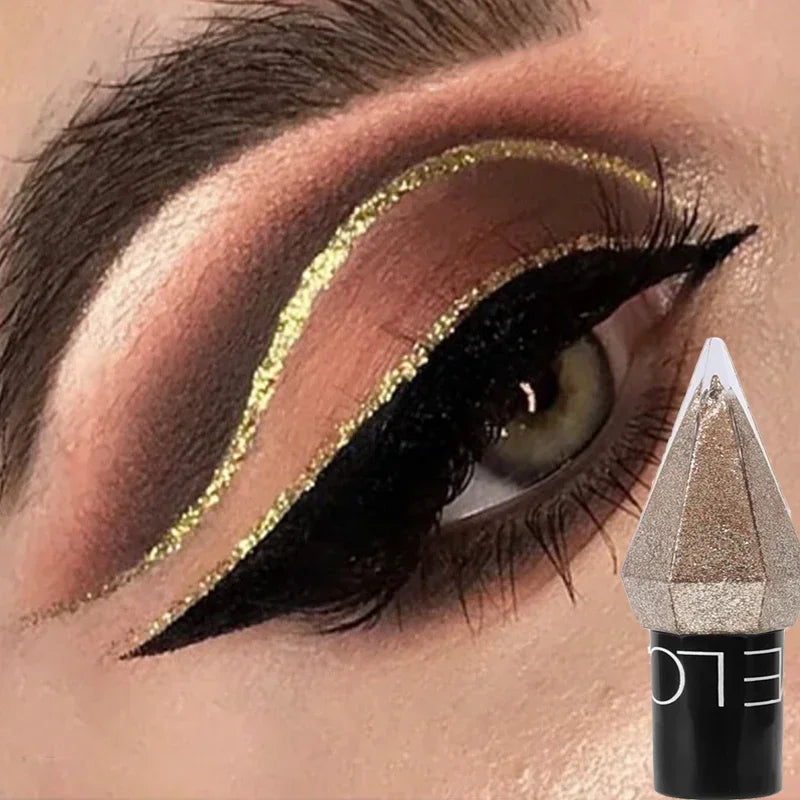 Pudaier Pearlescent Diamond Liquid Eyeliner - Waterproof Glitter Eyeshadow Stick with Long-Lasting Shimmer