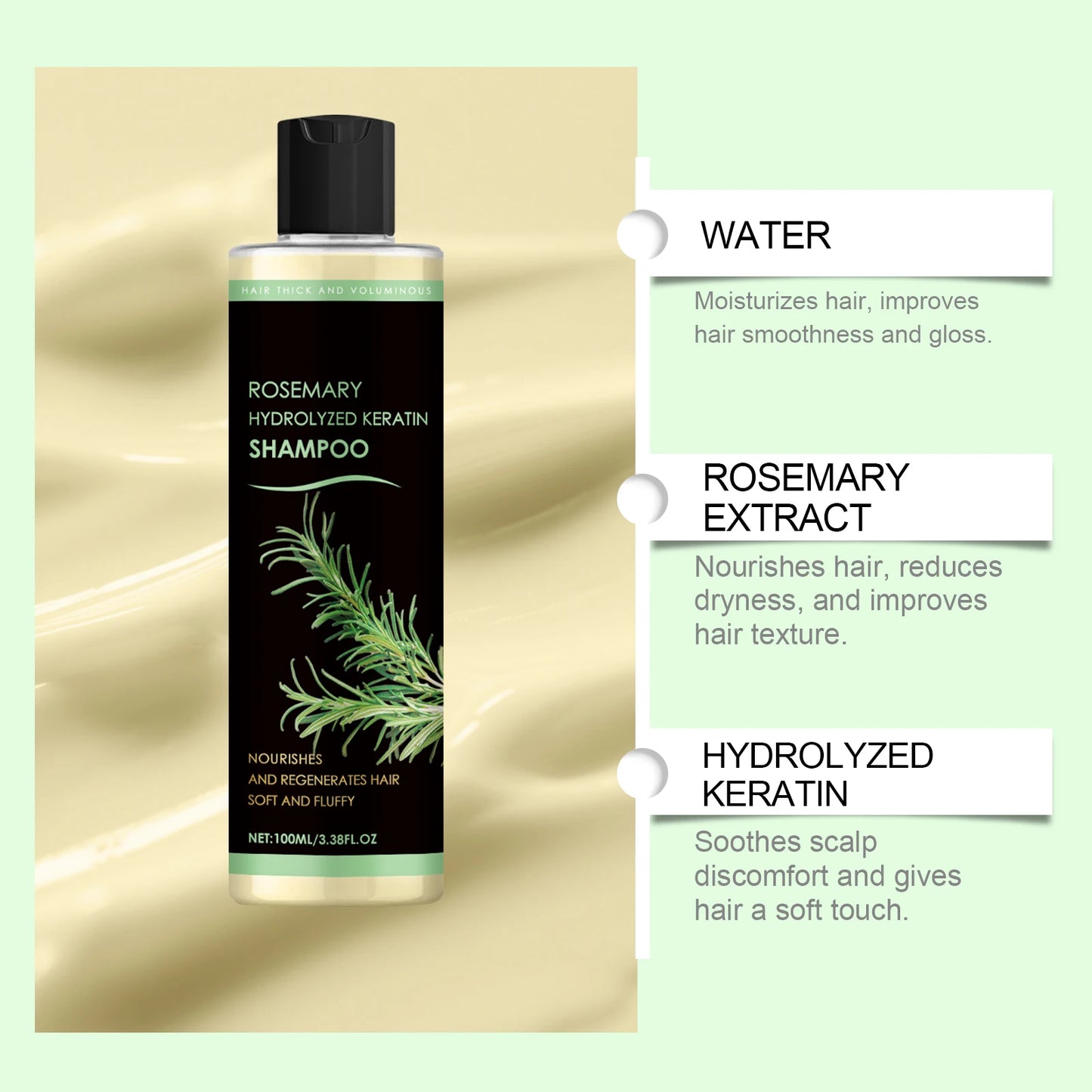 HOEGOA Rosemary Natural Shampoo - Deep Nourishing Hair Repair & Oil Control