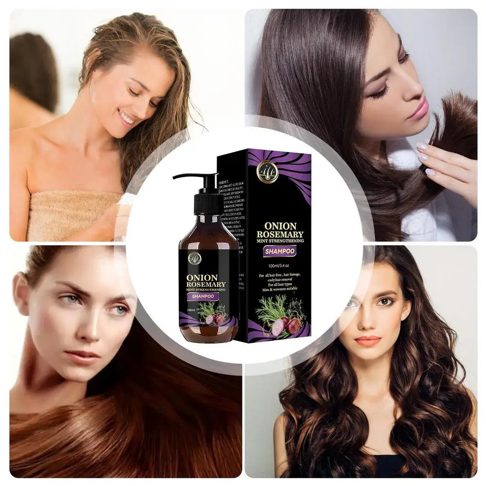 Rosemary & Onion Hair Growth Shampoo - Deep Cleansing Volumizing Formula for