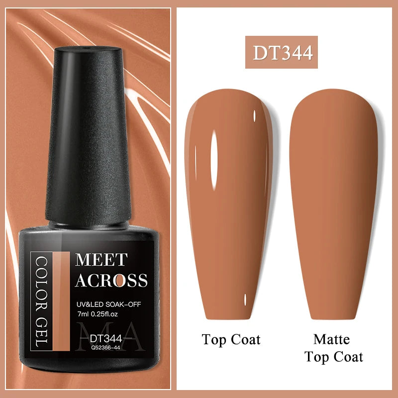 MEET ACROSS Wine Red Gel Nail Polish - 7ml Long-Lasting French Manicure