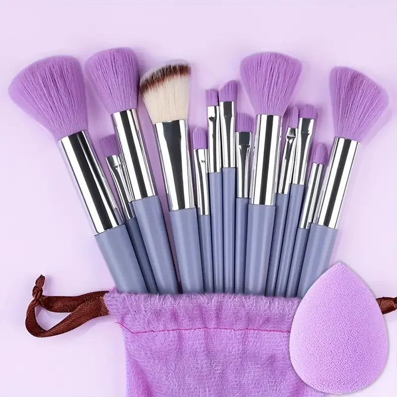 Professional 13-Piece Makeup Brush Set with Soft Synthetic Bristles
