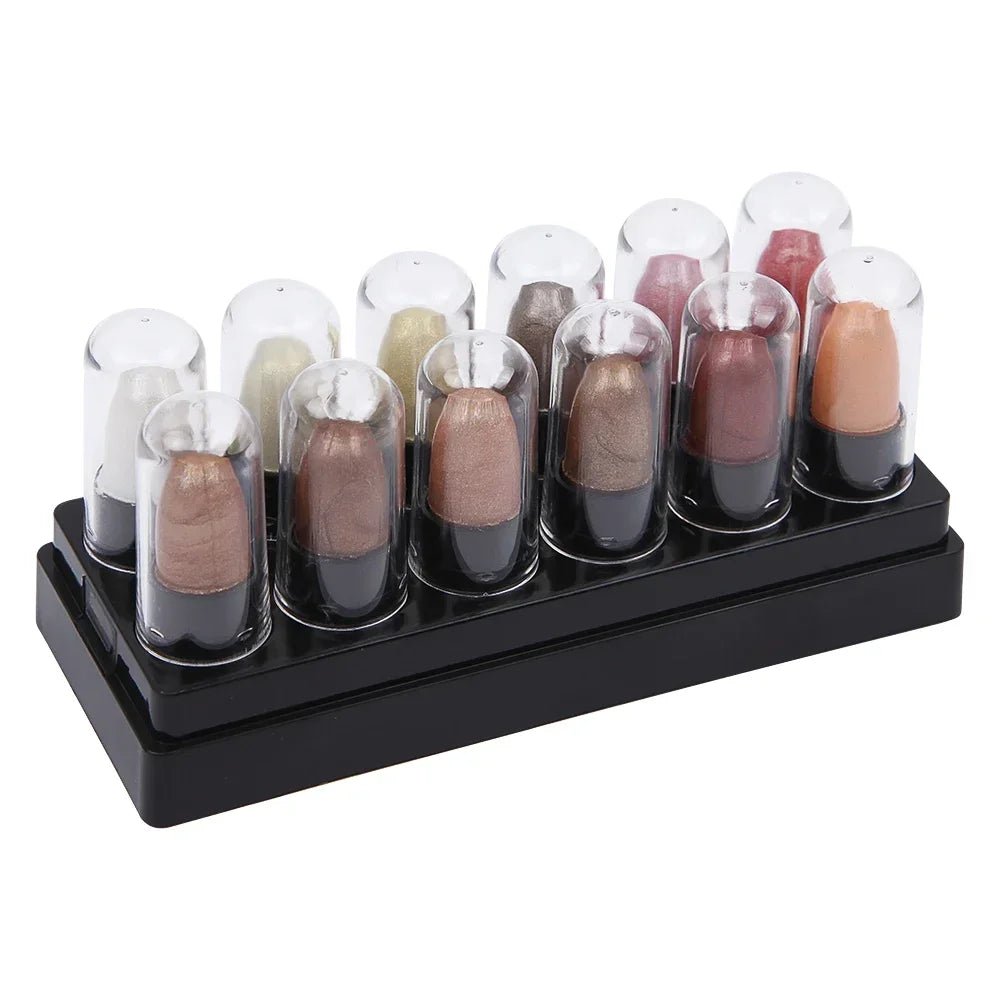 Eyeshadow Pencil Set - 12 Colors Waterproof Glitter Shimmer Matte Stick