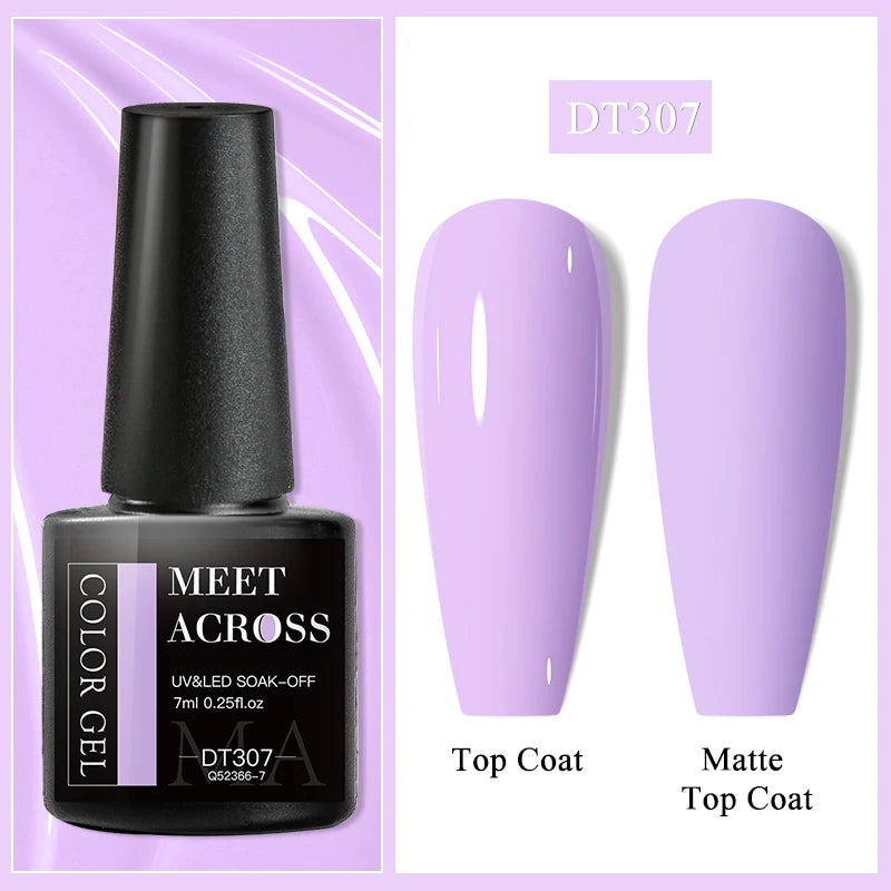 MEET ACROSS Wine Red Gel Nail Polish - 7ml Long-Lasting French Manicure