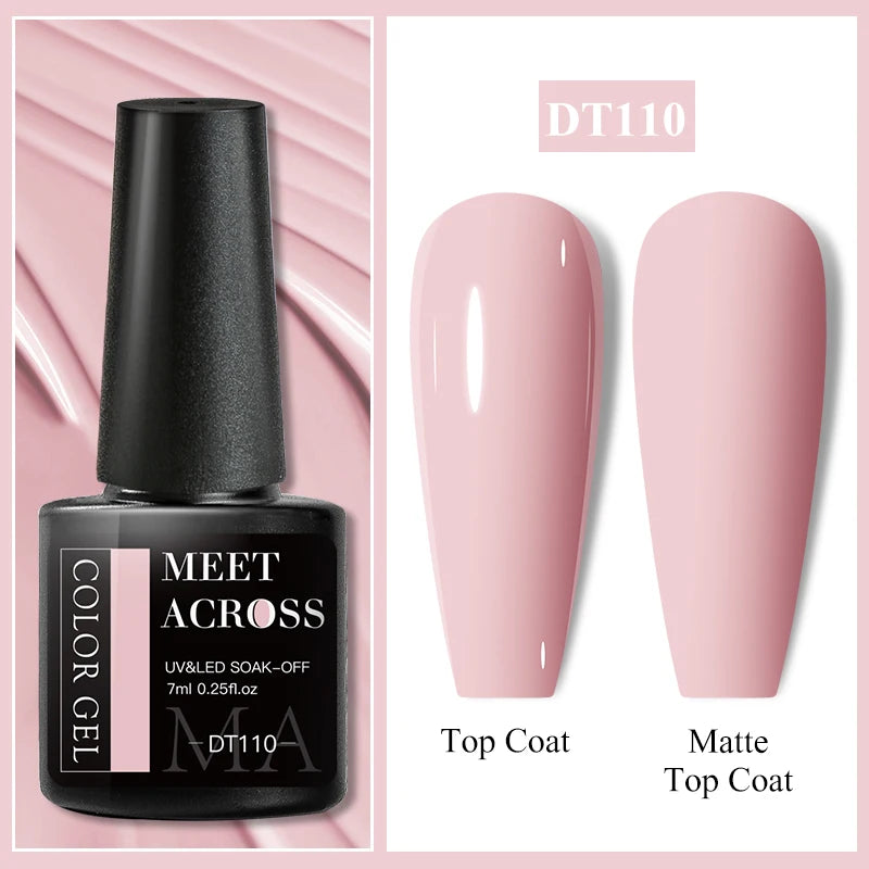 MEET ACROSS Wine Red Gel Nail Polish - 7ml Long-Lasting French Manicure