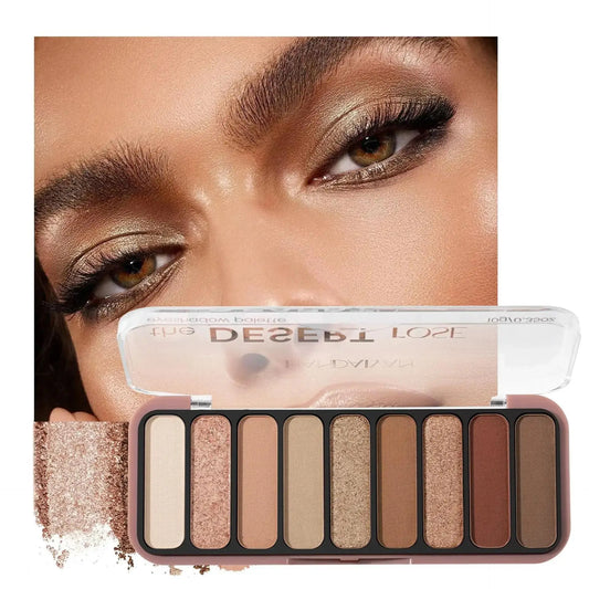 Handaiyan Desert Rose Eyeshadow Palette - 9 Highly Pigmented Shades with Matte & Shimmer Finish