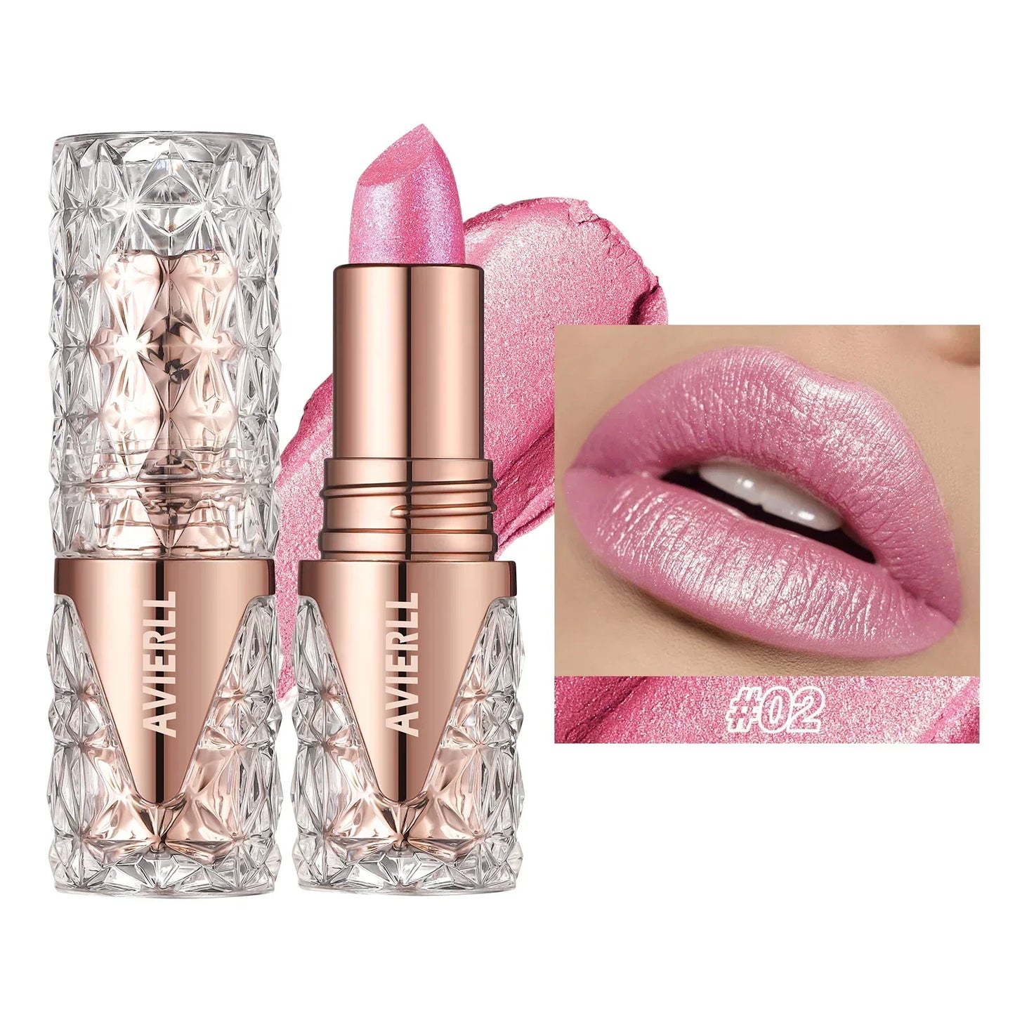 XMSJ Quicksand Gold Glitter Lipstick - Moisturizing Long-Lasting Waterproof Lip Color 3.8g
