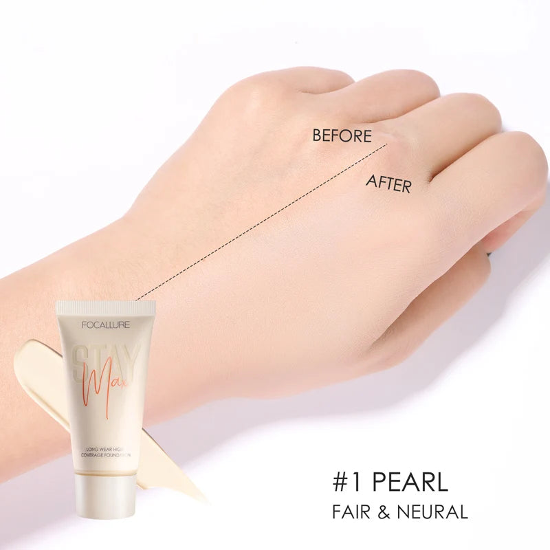 Waterproof Liquid Foundation Cream - Full Coverage Oil-Control Long-Lasting
