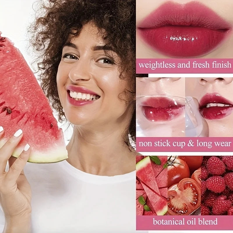 Fruity Lip Tint Water Gloss - Long-Lasting Moisturizing Liquid Lipstick