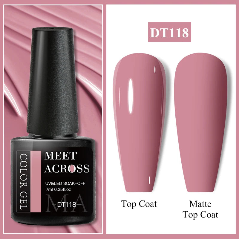 MEET ACROSS Wine Red Gel Nail Polish - 7ml Long-Lasting French Manicure