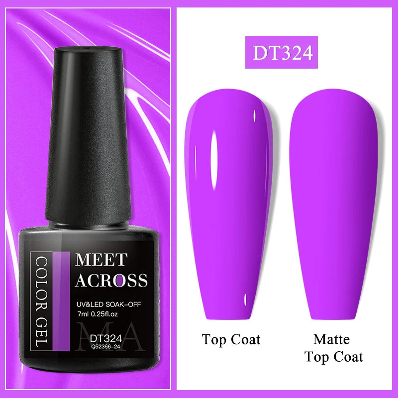 MEET ACROSS Wine Red Gel Nail Polish - 7ml Long-Lasting French Manicure