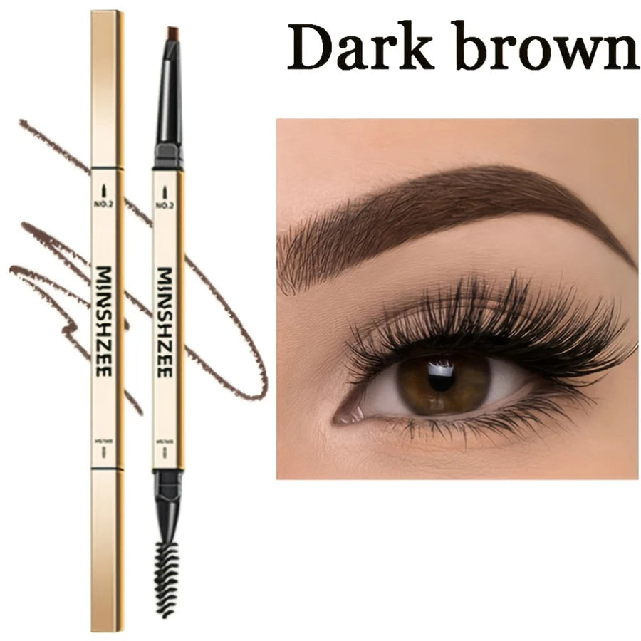 Waterproof Matte Eyebrow Pen - Double Head Long Lasting Brown with Brush