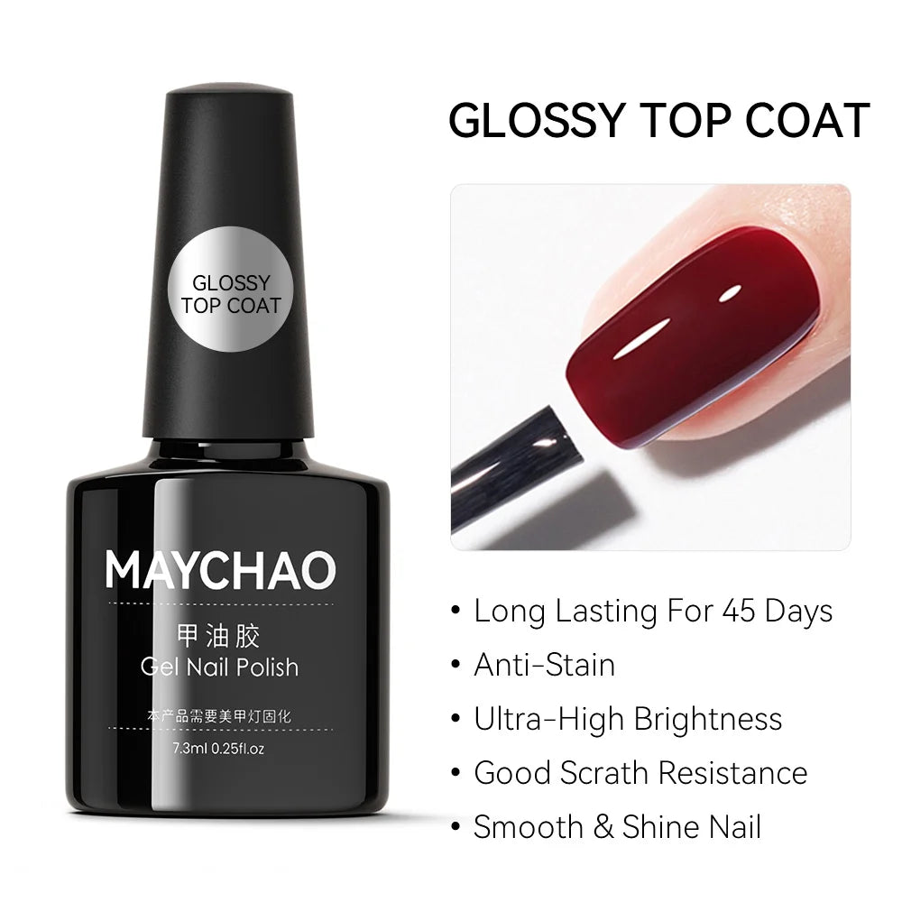 MAYCHAO Transparent Jelly Gel Nail Polish - 7.3ml Semi-Permanent Nude Collection