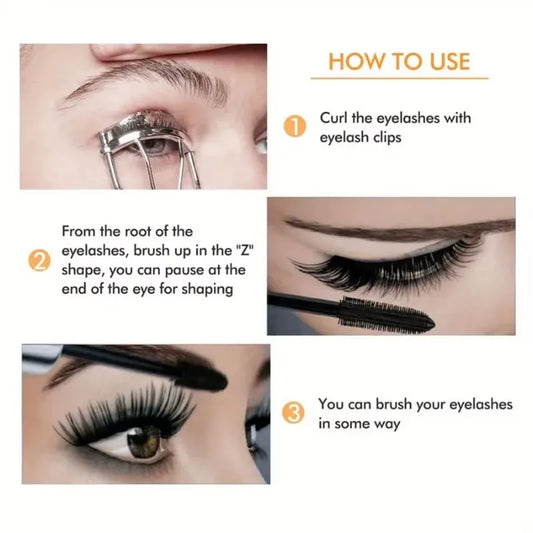 Curated Radiance Professional Waterproof 4D Mascara - Ultra-Volumizing, Lengthening & Long-Lasting Curling