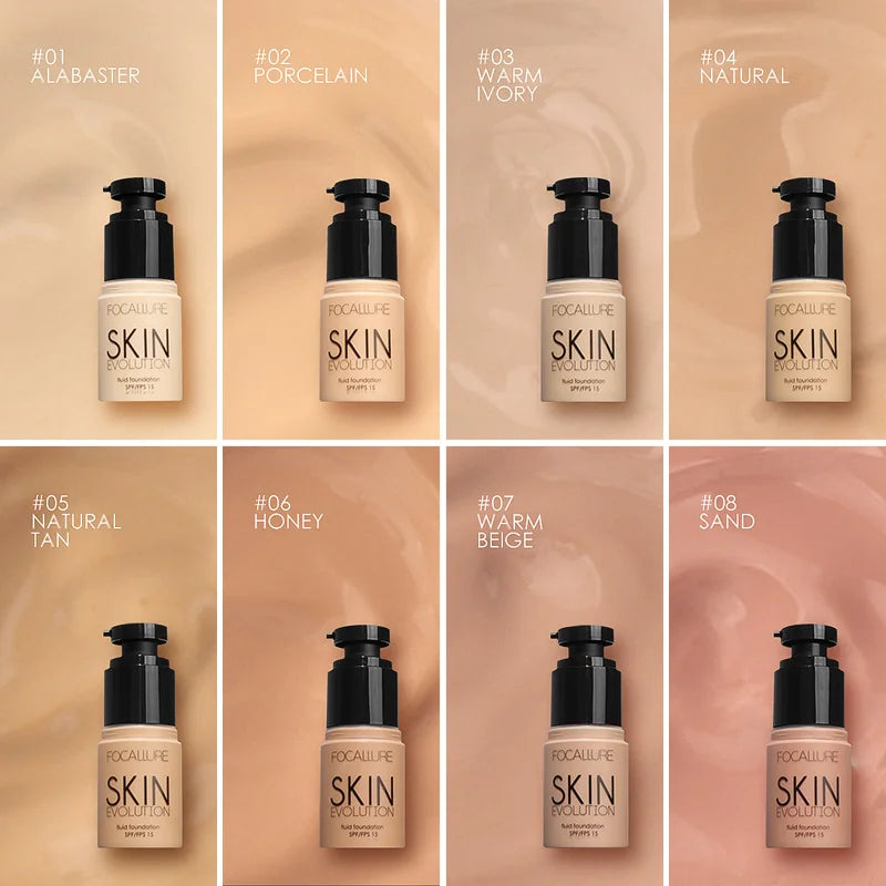Base Face Liquid Foundation Cream - Full Coverage Oil-Control Moisturizing
