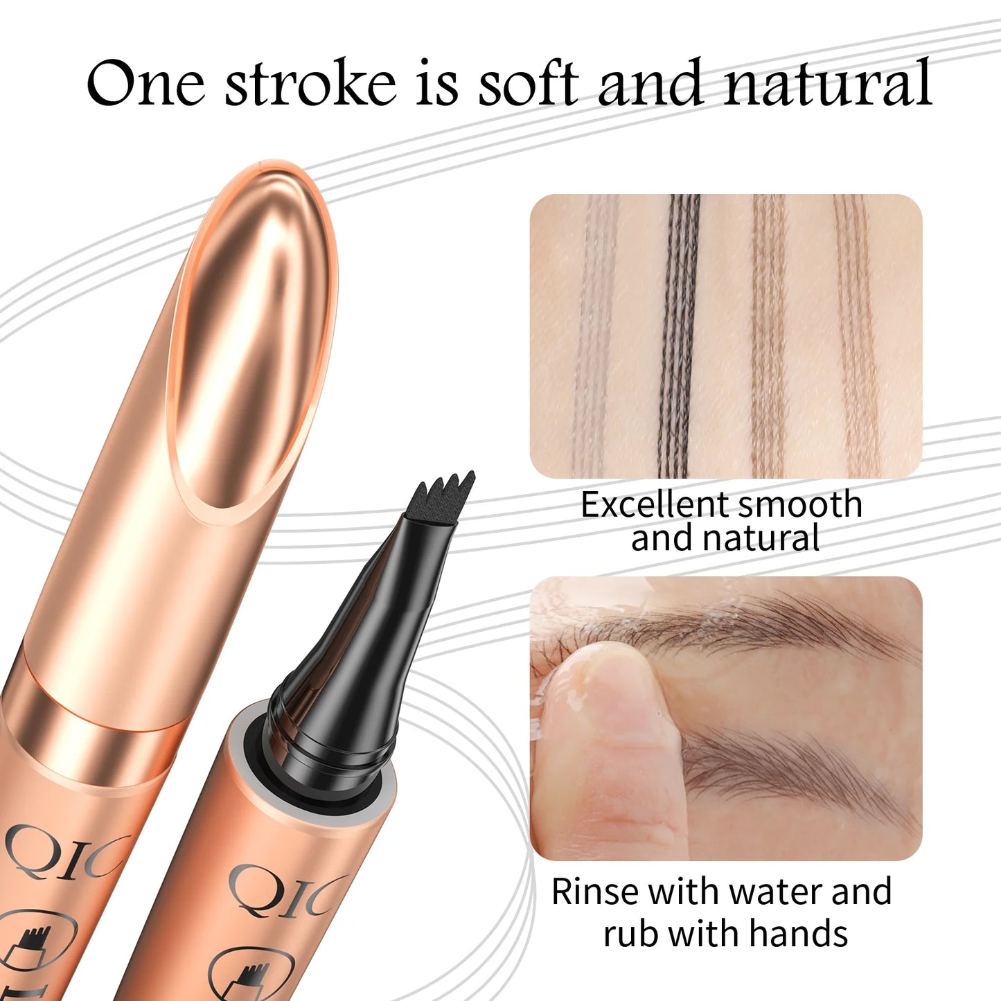 Liquid Eyebrow Pencil - Waterproof 4 Tip Microblade Pen Long-Lasting