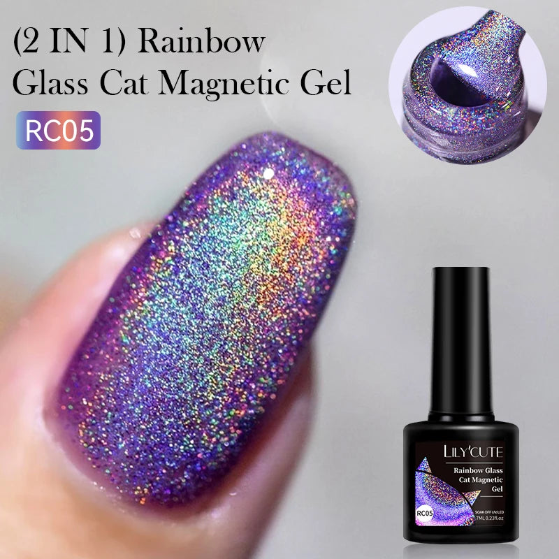 LILYCUTE 5ML Reflective Glitter Liner Gel Polish Nail Art Champagne Sparkling Lines