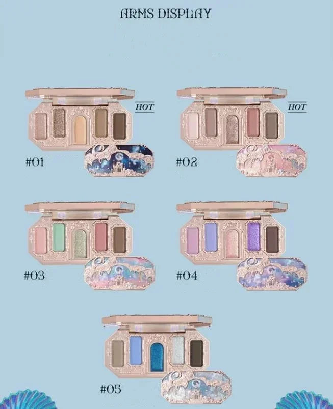 Flower Knows Moonlight Mermaid Eyeshadow Palette - 8 Color Matte & Shimmer