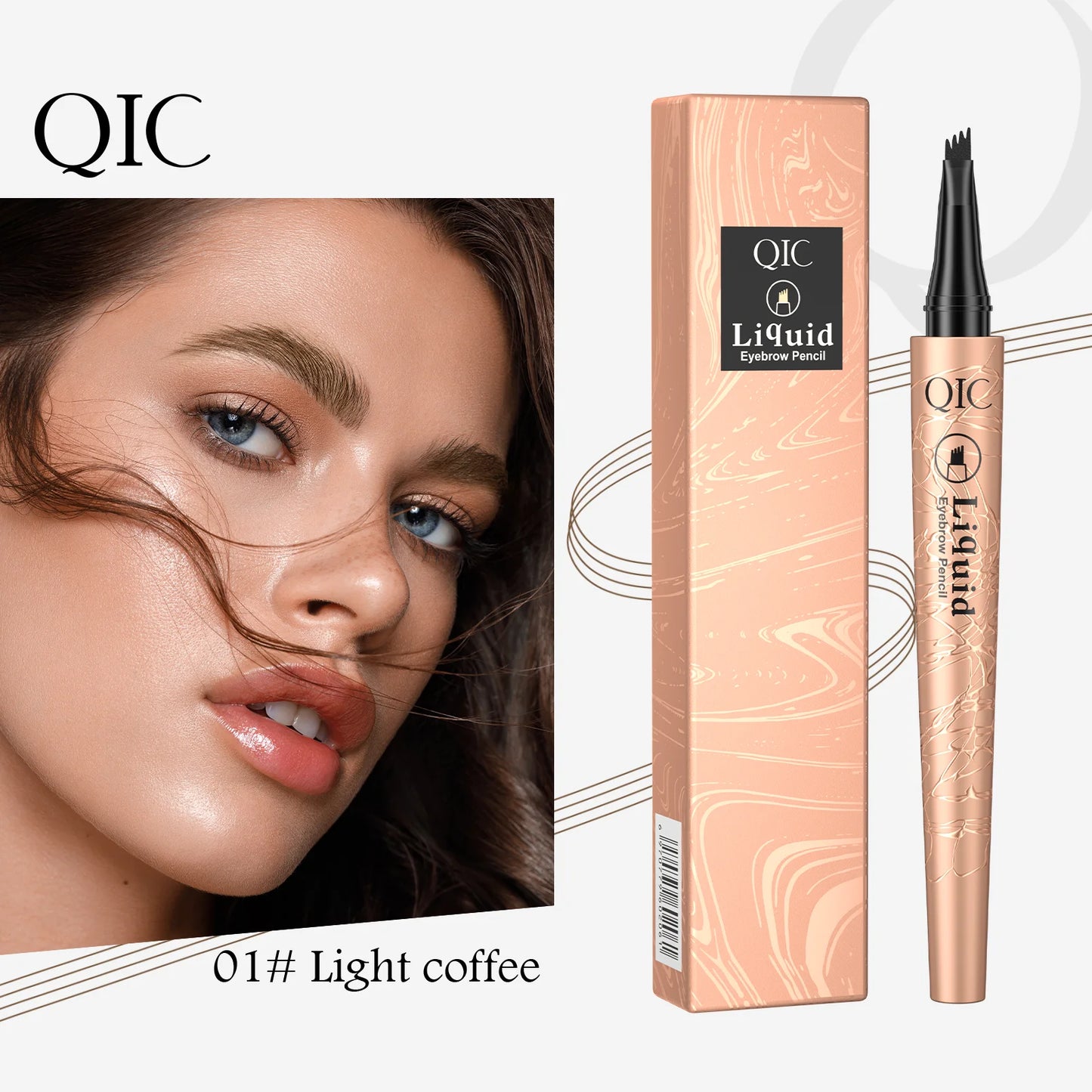 Liquid Eyebrow Pencil - Waterproof 4 Tip Microblade Pen Long-Lasting