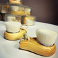 Wood Handle Facial Cleansing Brush - Manual Soft Face Massager & Pore Cleanser