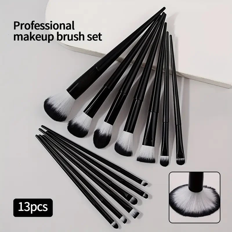 Professional 13-Piece Makeup Brush Set with Soft Synthetic Bristles
