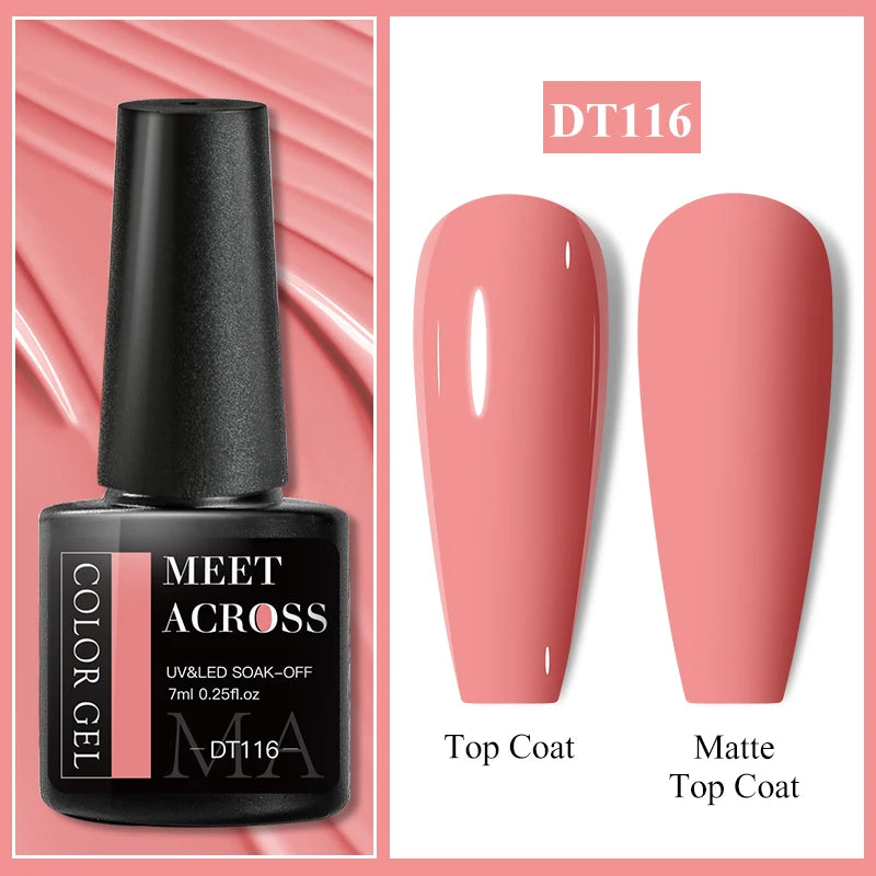MEET ACROSS Wine Red Gel Nail Polish - 7ml Long-Lasting French Manicure