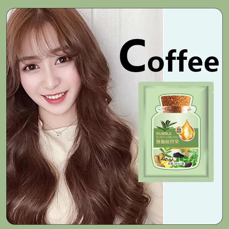 Natural Herbal Hair Dye Shampoo - 5-Minute Gray Coverage Treatment for Women & Men