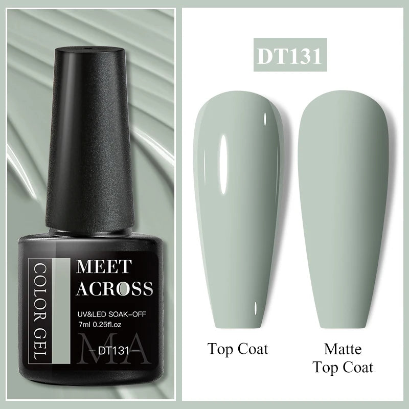 MEET ACROSS Wine Red Gel Nail Polish - 7ml Long-Lasting French Manicure