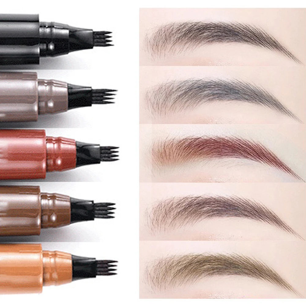 4 Split Tip Eyebrow Pen - Waterproof Liquid Tattoo Pen 5 Colors