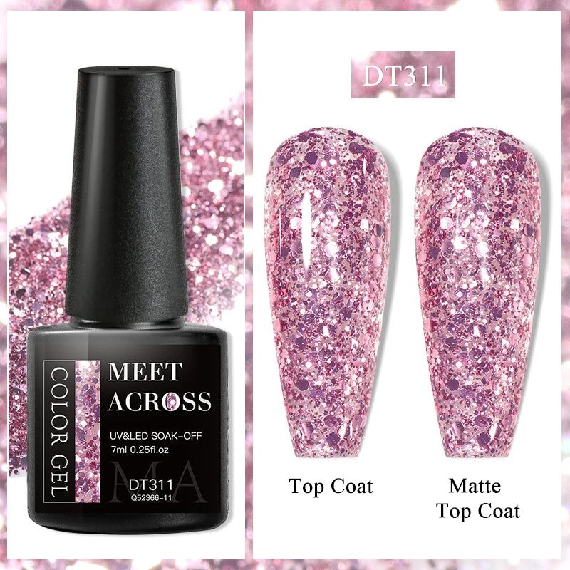 MEET ACROSS Wine Red Gel Nail Polish - 7ml Long-Lasting French Manicure