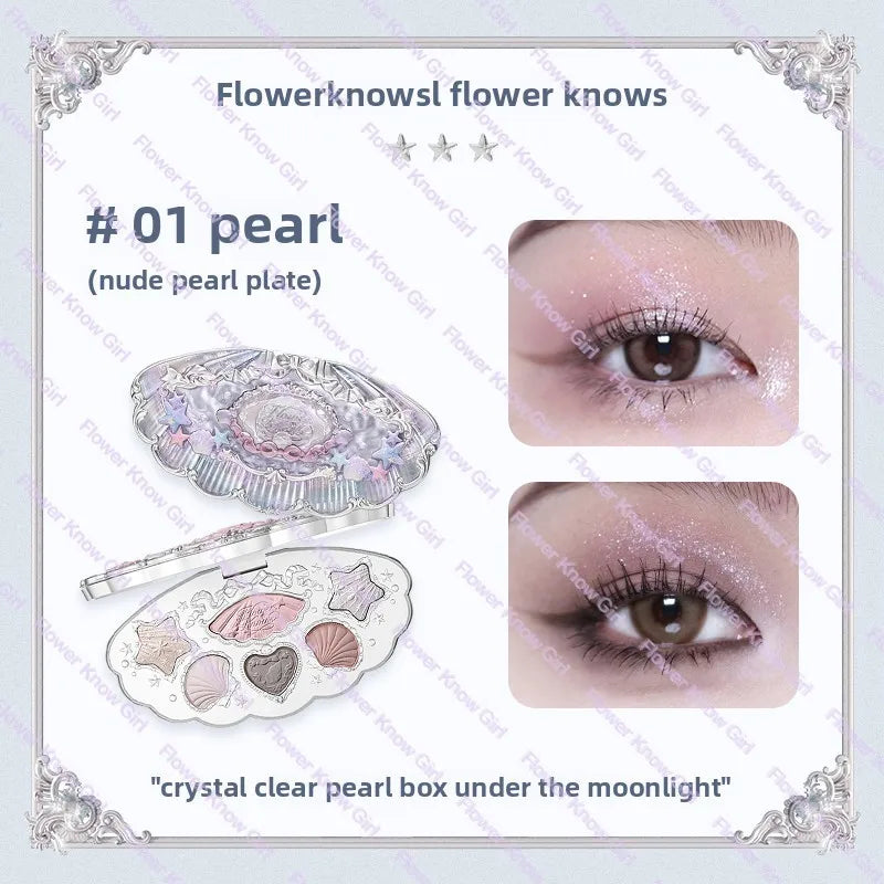 Flower Knows Moonlight Mermaid Eyeshadow Palette - 8 Color Matte & Shimmer