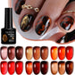 LILYCUTE 7ML Jelly Amber Gel Nail Polish Nail Art Dark Bloom Leopard