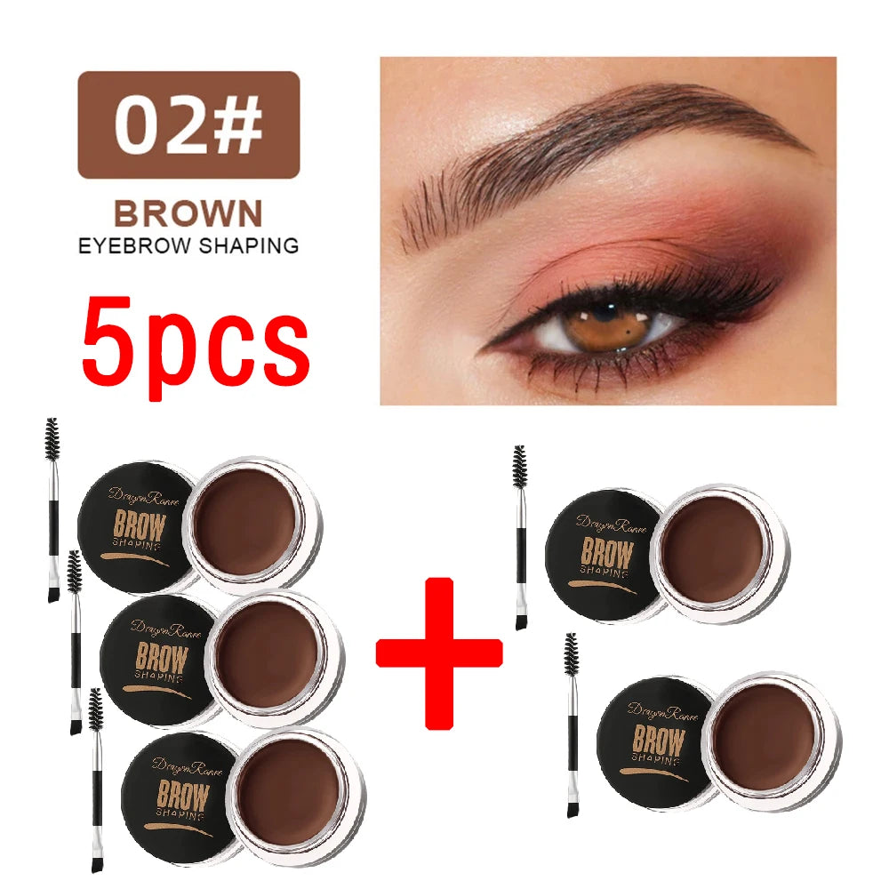 Matte Brown Black Eyebrow Cream - 3D Natural Tint Waterproof Gel Wax