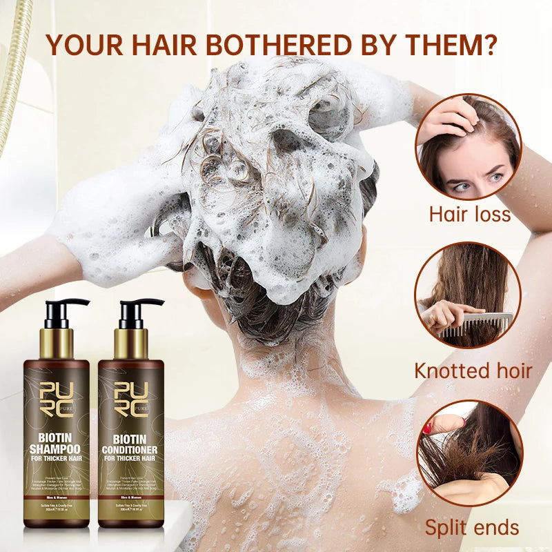 PURC Biotin Hair Growth Shampoo - Anti Hair Loss Treatment with Argan