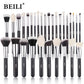 BEILI Professional Makeup Brush Set - 30 Piece Natural Hair Collection
