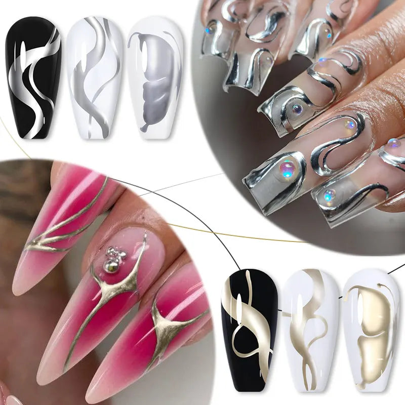 LILYCUTE Metallic Painting Liner Gel Nail Polish - 5ml