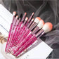 Professional 10-Piece Makeup Brush Set with Metal Handles - Premium Nylon Bristles