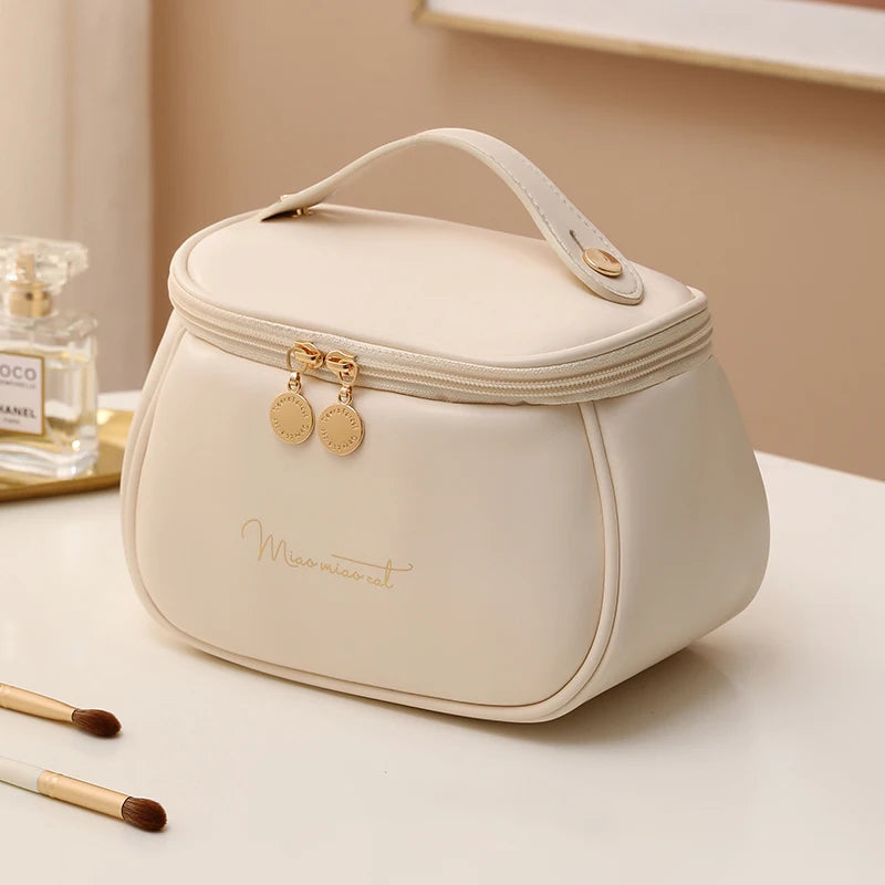 Luxury PU Leather Cosmetic Bag - Multi-Functional Travel Makeup Case