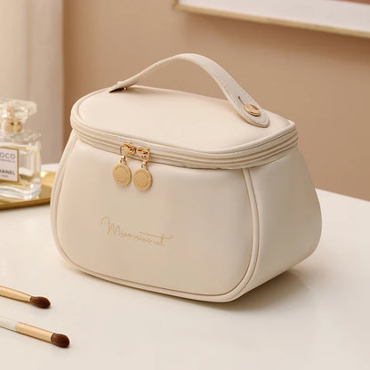 Luxury PU Leather Cosmetic Bag - Multi-Functional Travel Makeup Case