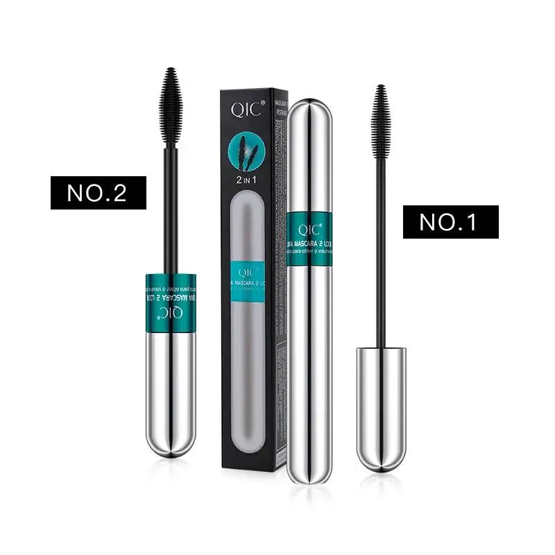 Curated Radiance 2-in-1 Double Ended 4D Silk Fiber Mascara - Waterproof Volumizing & Curling Formula