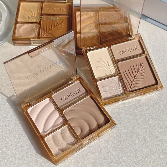 4 Colors Brown Blush Highlighter - Waterproof Long-Lasting Matte Contour