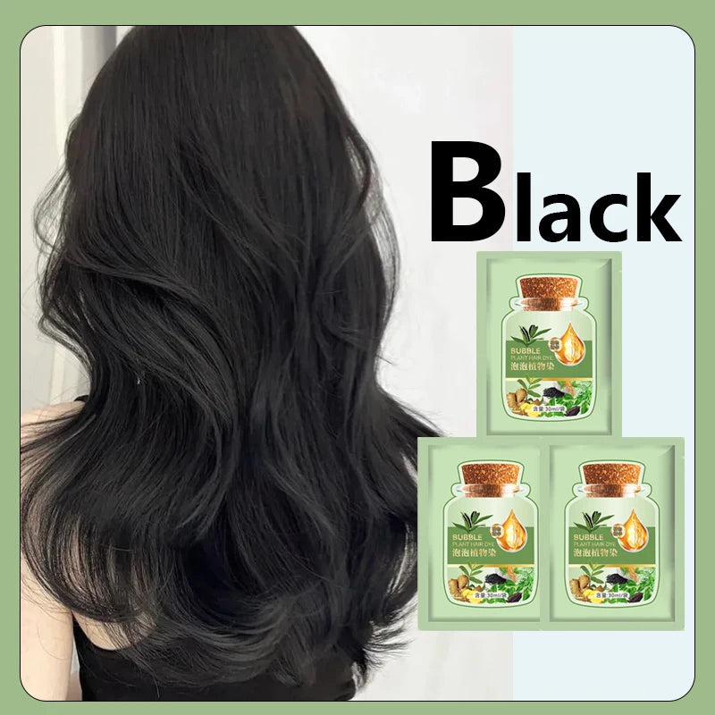 Natural Herbal Hair Dye Shampoo - 5-Minute Gray Coverage Treatment for Women & Men