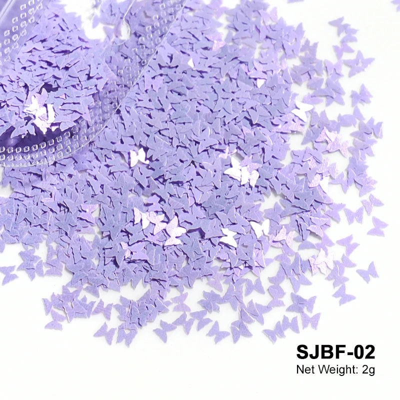 Holographic Nail Art Glitter - Laser Star & Butterfly Sequins (2g)