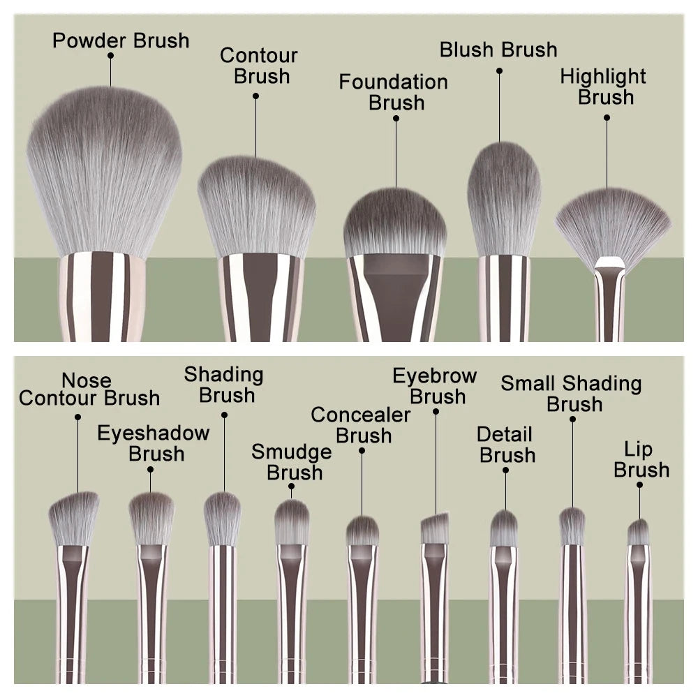 JTFIL Professional Makeup Brush Set - 14 Piece Soft Fluffy Cosmetic Brushes