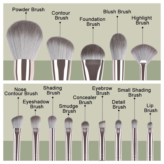 JTFIL Professional Makeup Brush Set - 14 Piece Soft Fluffy Cosmetic Brushes